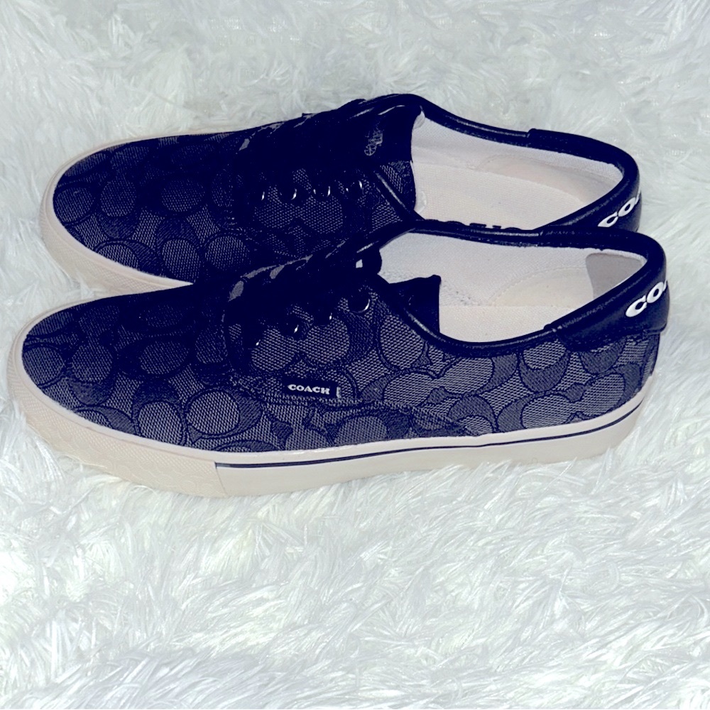 Coach Black and Tan Monogram Sneakers - Picture 3 of 13